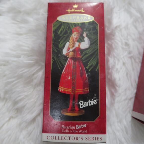 Hallmark Barbie Set of 4 Ornaments Russian Chinese Native American Mexican - Picture 2 of 9